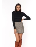 Checkered mini skirt with ruffles, black 0379 - Online store - Boutique